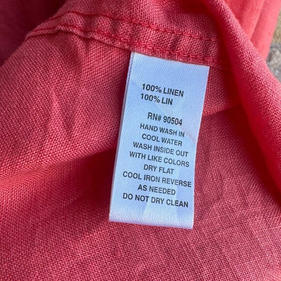 Natural Blue by Visitor Short Sleeve Button Up Collared Linen Shirt Size XXL - Picture 4 of 8